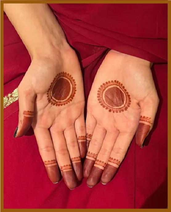 Basic Circular Art In Simple Front Hand Mehndi Design